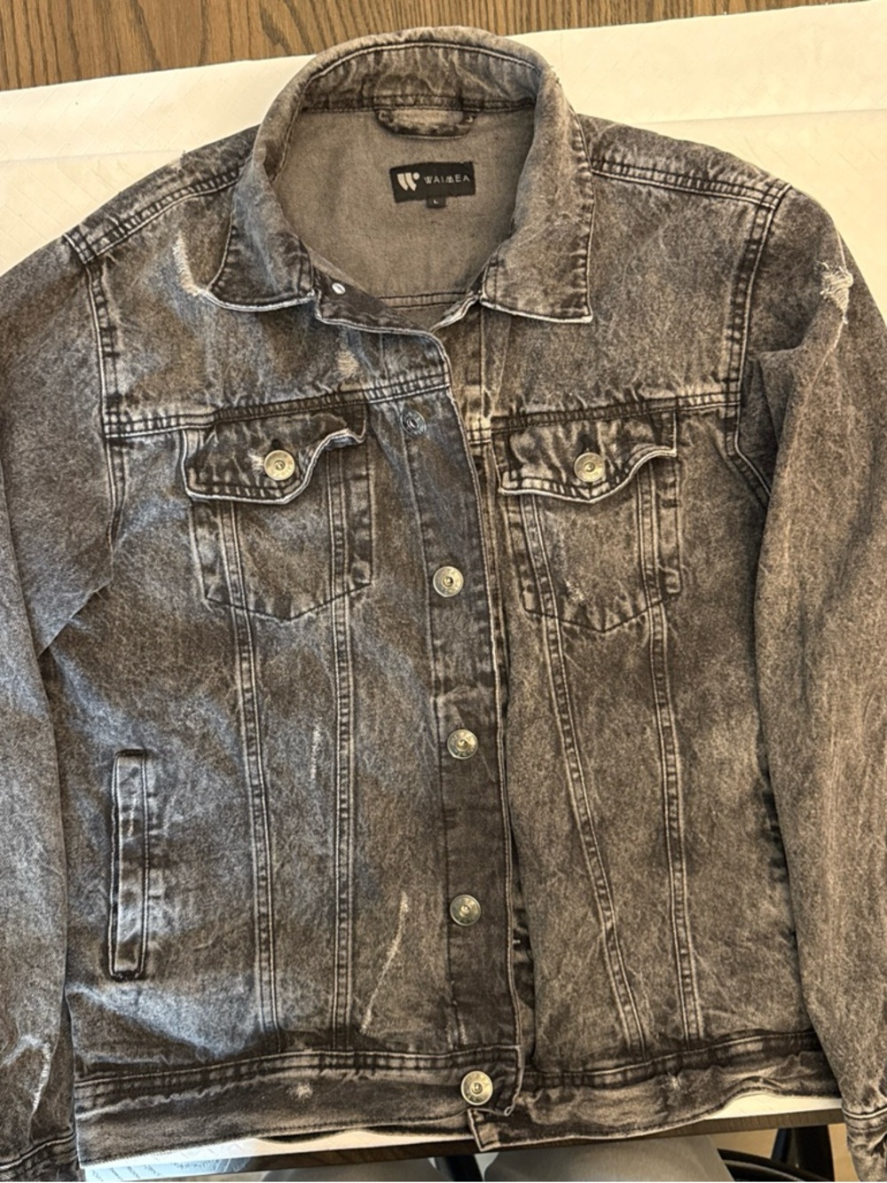 Waimea Men's Washed Black Denim Jacket